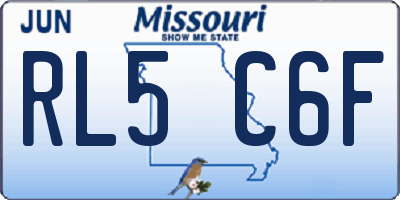 MO license plate RL5C6F