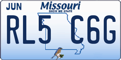 MO license plate RL5C6G