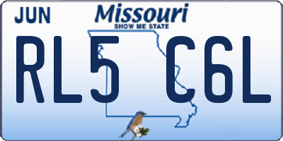 MO license plate RL5C6L