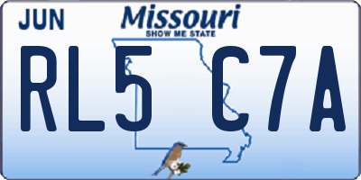 MO license plate RL5C7A