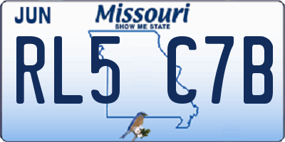MO license plate RL5C7B