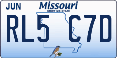 MO license plate RL5C7D