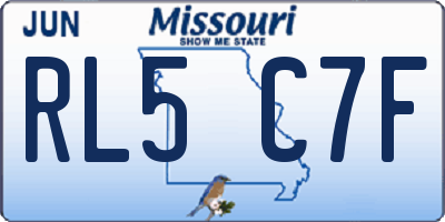 MO license plate RL5C7F