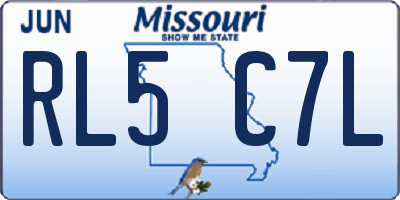 MO license plate RL5C7L