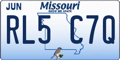 MO license plate RL5C7Q