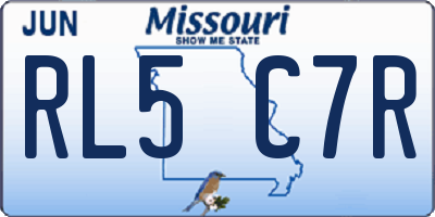 MO license plate RL5C7R