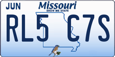 MO license plate RL5C7S