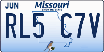 MO license plate RL5C7V