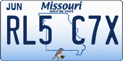 MO license plate RL5C7X