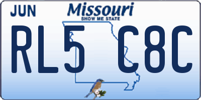 MO license plate RL5C8C