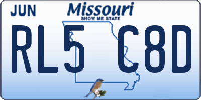 MO license plate RL5C8D