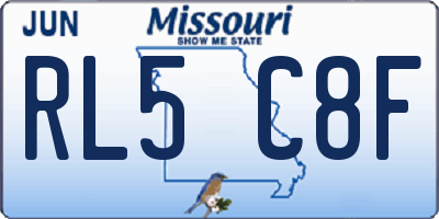 MO license plate RL5C8F