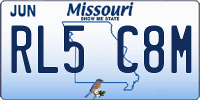 MO license plate RL5C8M