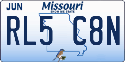 MO license plate RL5C8N