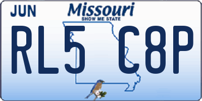 MO license plate RL5C8P