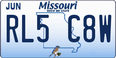 MO license plate RL5C8W