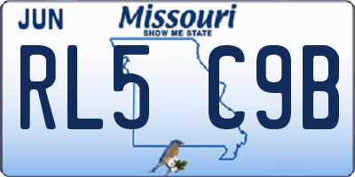 MO license plate RL5C9B