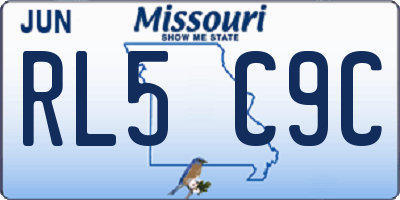 MO license plate RL5C9C