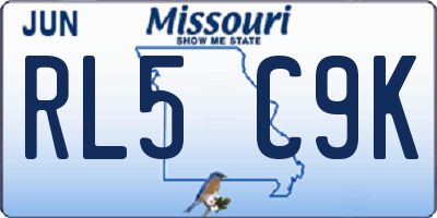 MO license plate RL5C9K