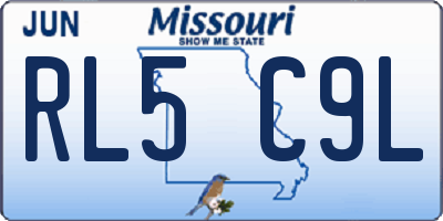 MO license plate RL5C9L