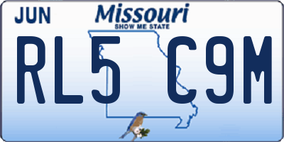 MO license plate RL5C9M