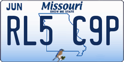 MO license plate RL5C9P