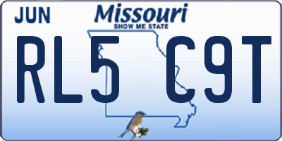 MO license plate RL5C9T