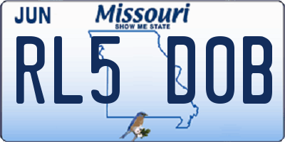 MO license plate RL5D0B