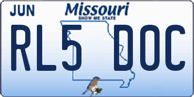 MO license plate RL5D0C