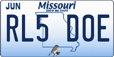 MO license plate RL5D0E