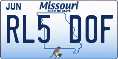 MO license plate RL5D0F