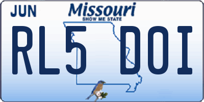 MO license plate RL5D0I