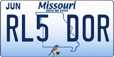 MO license plate RL5D0R