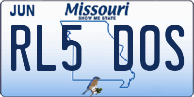 MO license plate RL5D0S