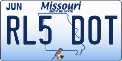 MO license plate RL5D0T