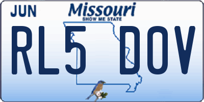 MO license plate RL5D0V