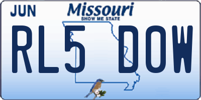 MO license plate RL5D0W