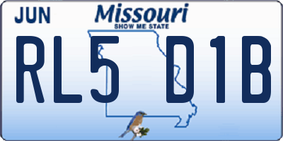 MO license plate RL5D1B