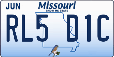 MO license plate RL5D1C