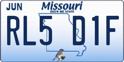 MO license plate RL5D1F