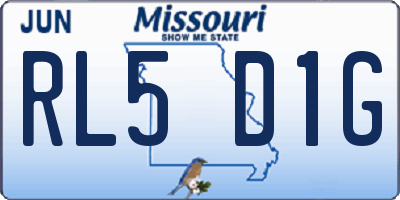 MO license plate RL5D1G