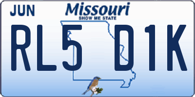 MO license plate RL5D1K