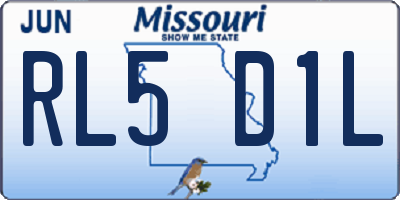 MO license plate RL5D1L