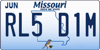 MO license plate RL5D1M