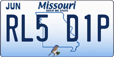 MO license plate RL5D1P