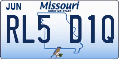 MO license plate RL5D1Q