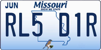 MO license plate RL5D1R
