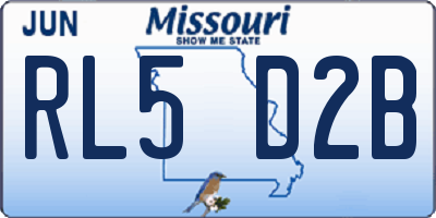 MO license plate RL5D2B