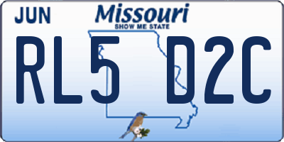 MO license plate RL5D2C