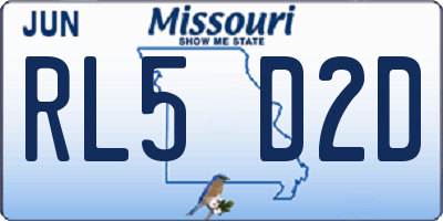 MO license plate RL5D2D